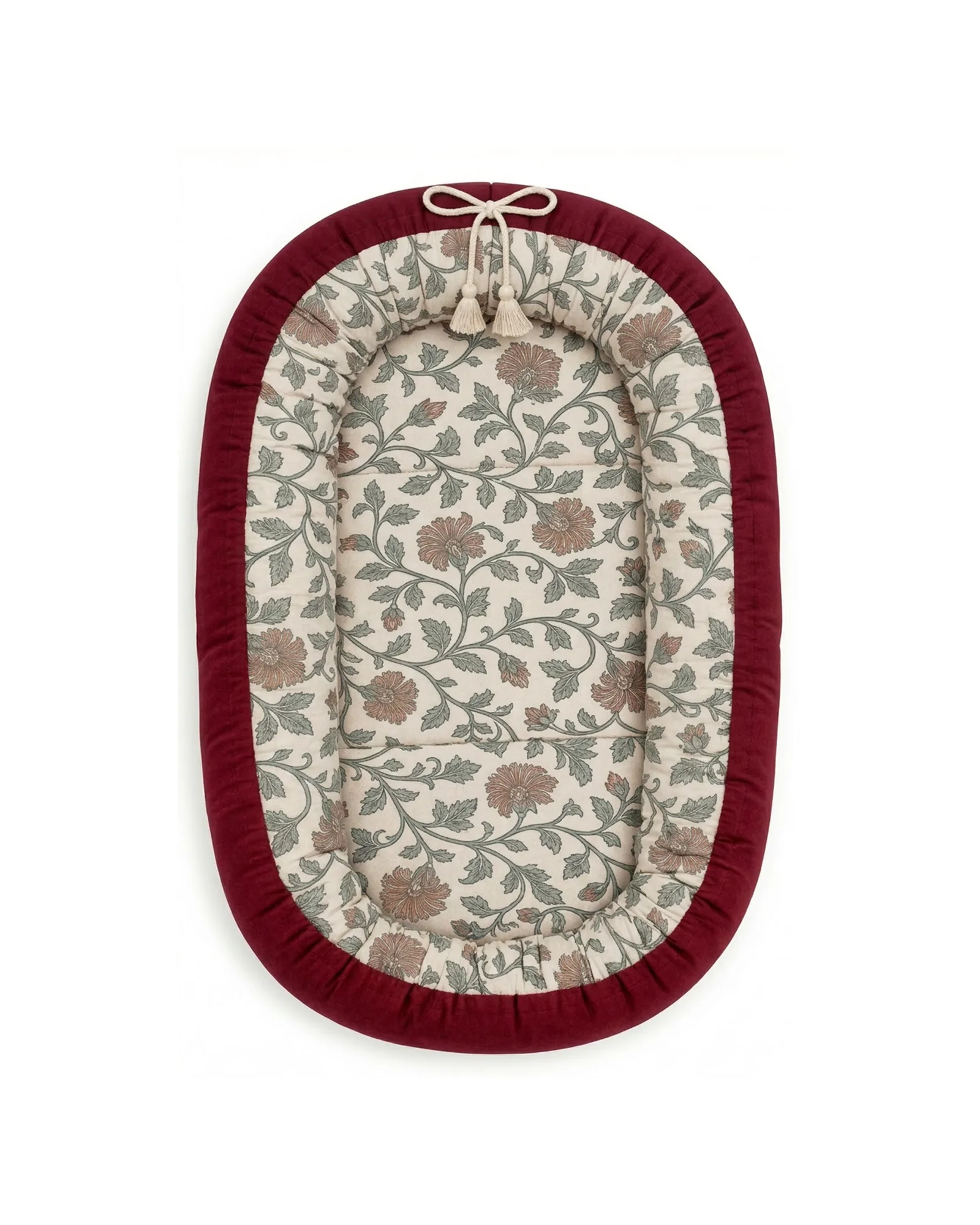 Burgundy Floral Baby Nest
