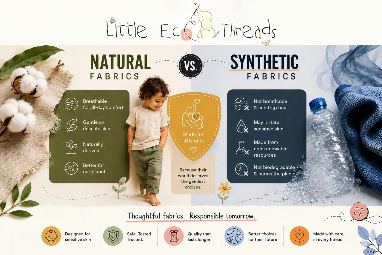 Natural vs synthetic fabrics for children's clothing: a comparison of breathability, skin safety, and environmental impact