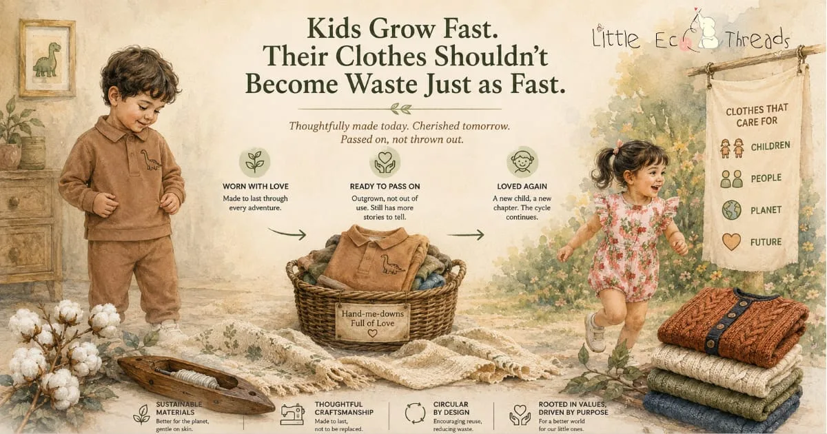 Sustainable kidswear designed to be worn, passed on, and reused by more than one child
