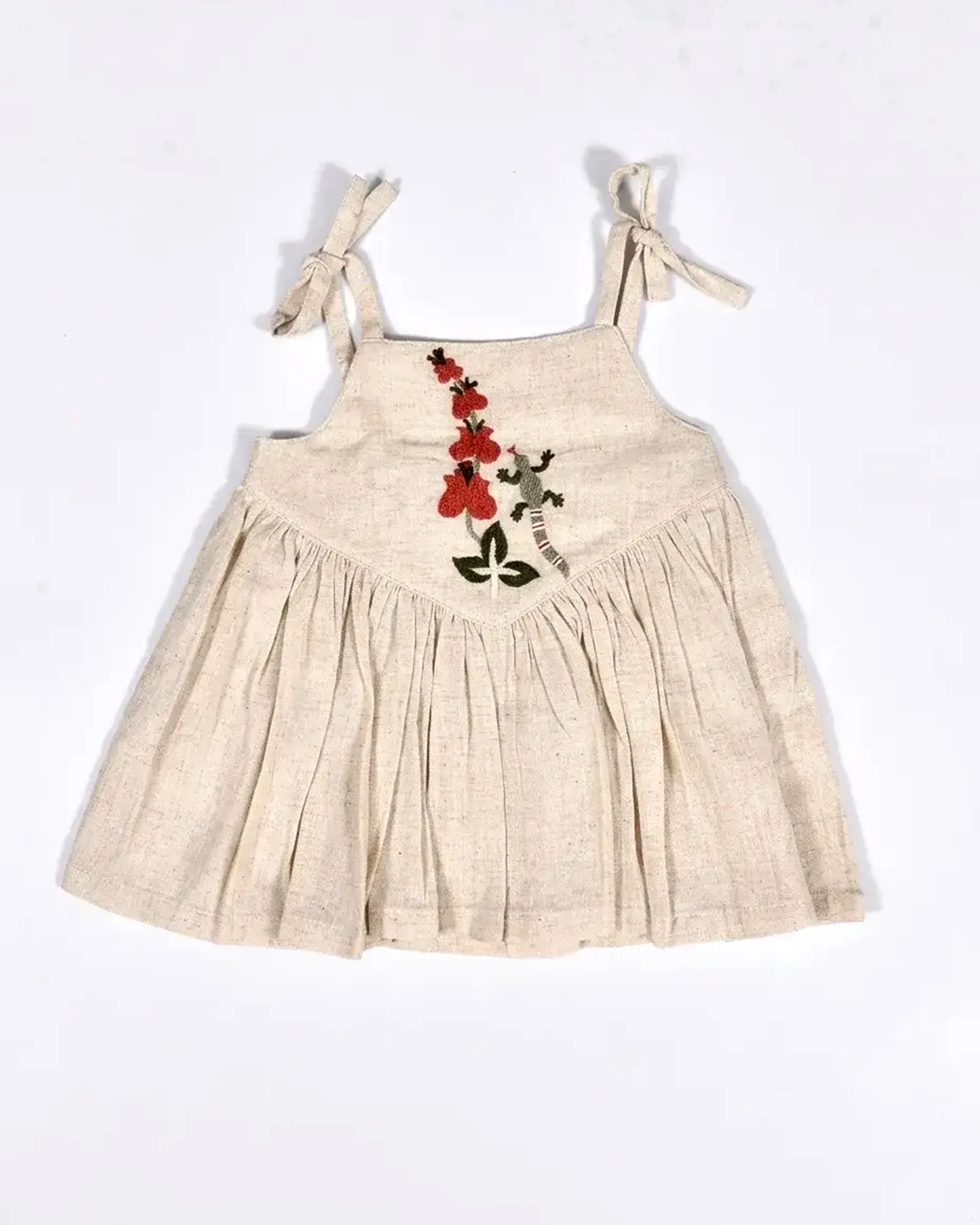Botanical Frog Linen Dress