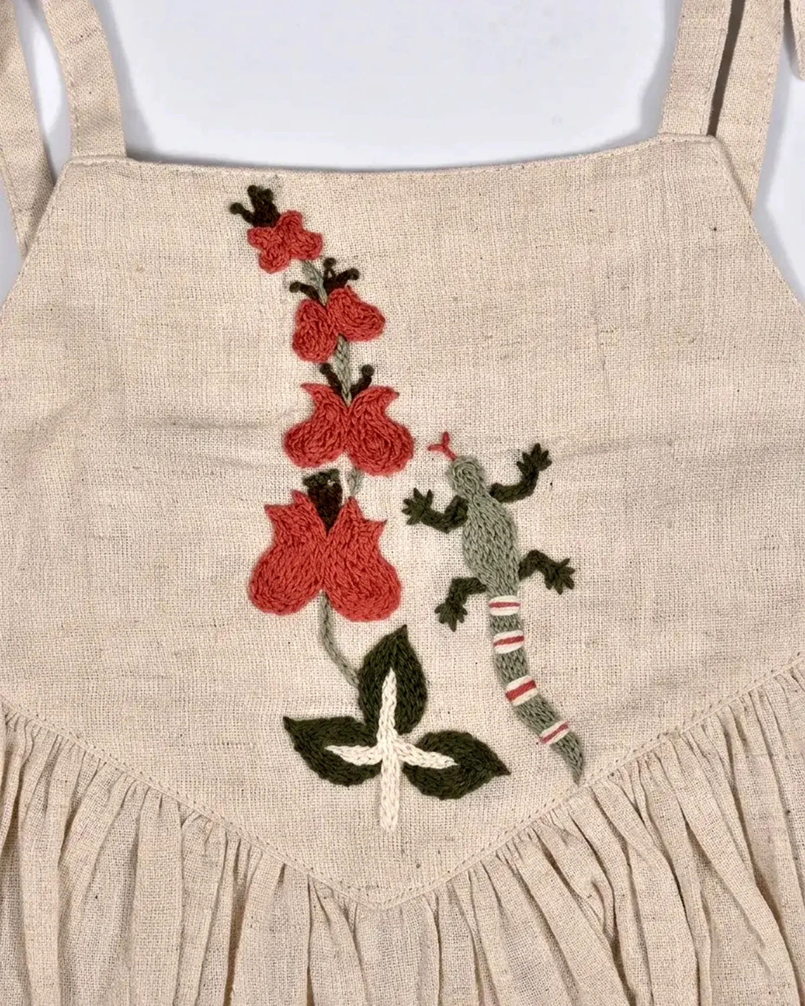 Botanical Frog Linen Dress thumbnail 2