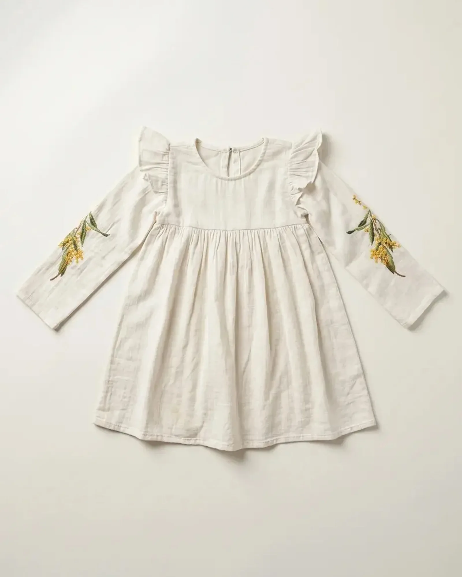 Botanical Sleeve Embroidery Dress