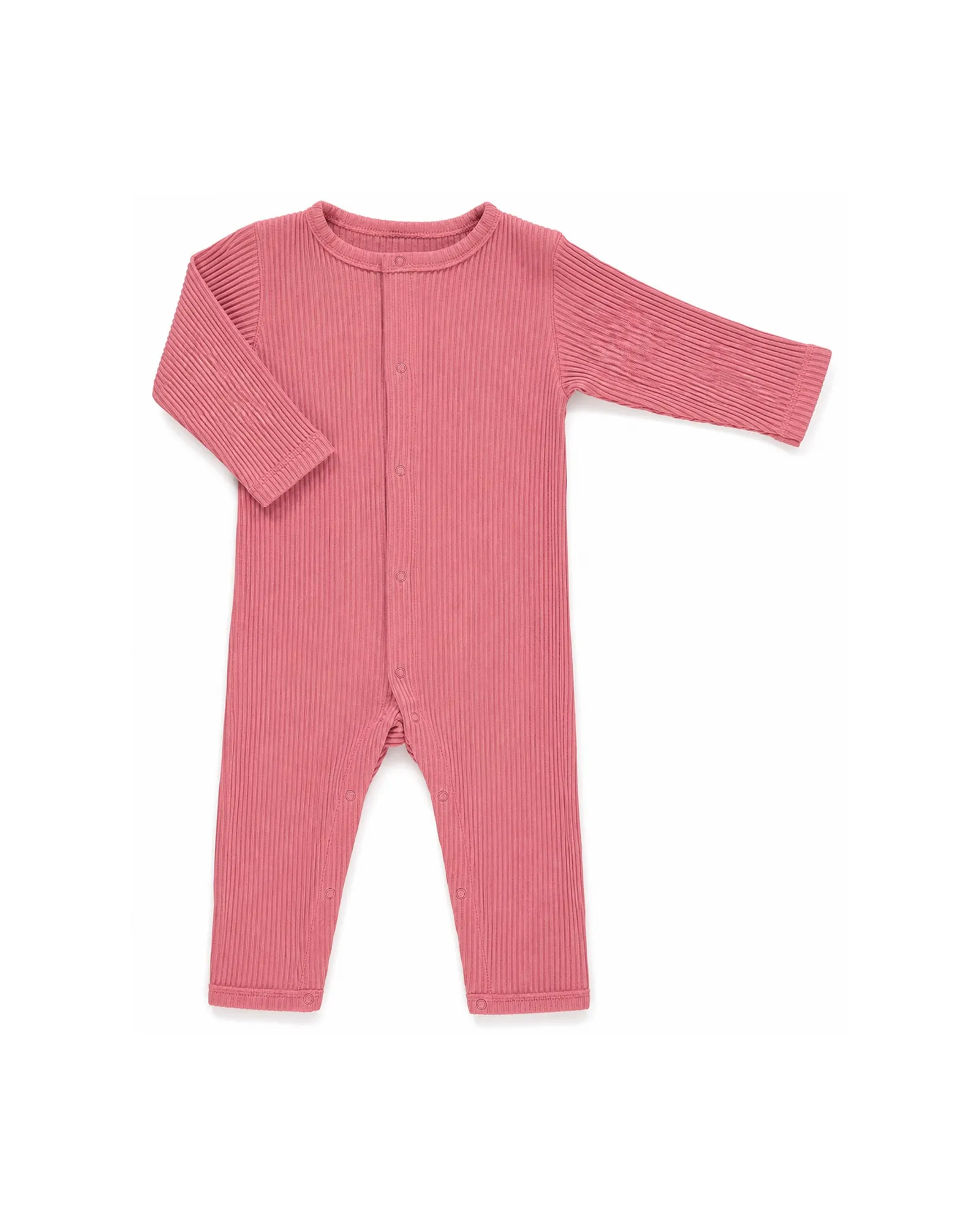 Coral Ribbed Knit Romper