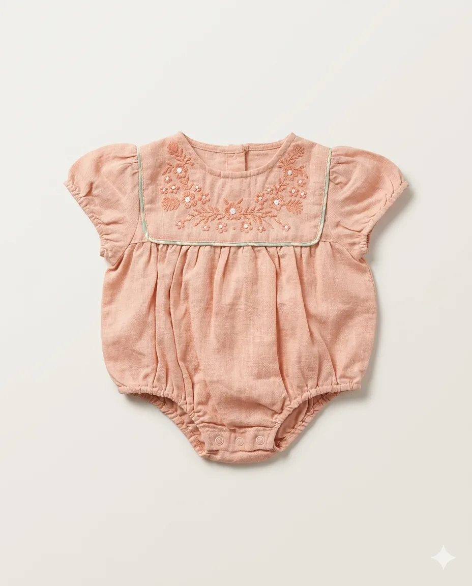 Blush Yoke Linen Romper