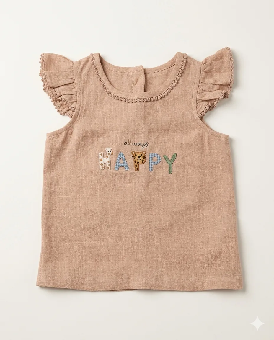 Happy Linen Ruffle Top