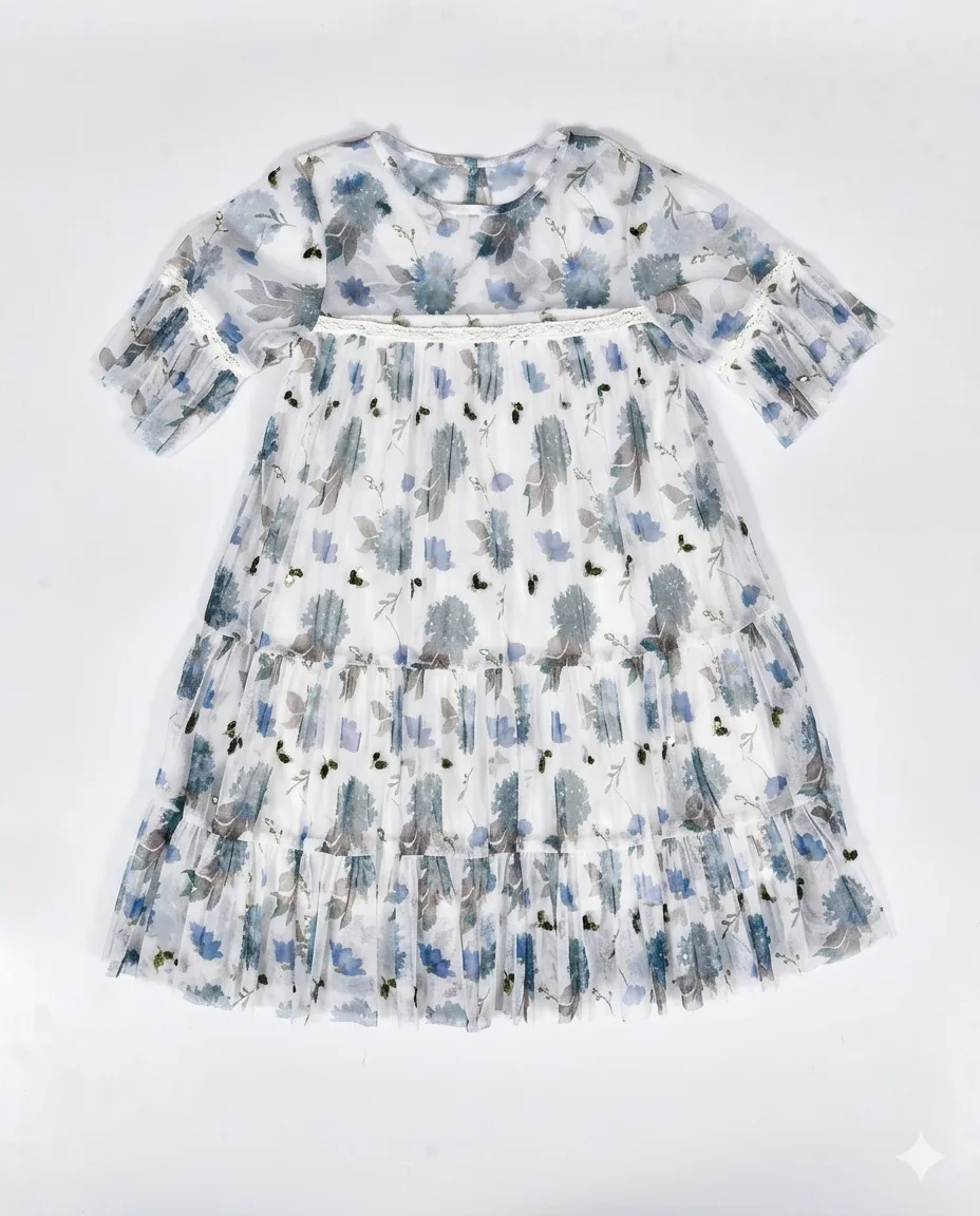 Printed Tulle Dress