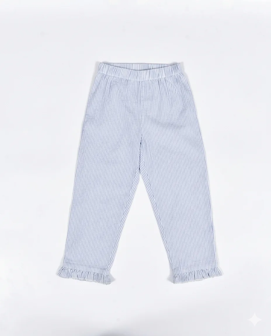Blue Gingham Frill PJ Set thumbnail 2
