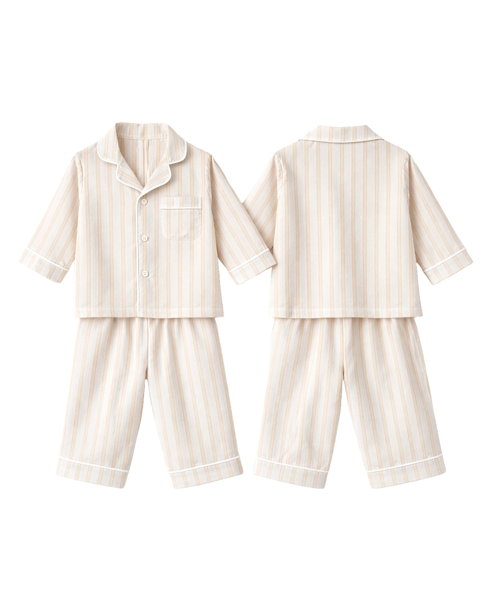 Cream Multi-Stripe PJ Set
