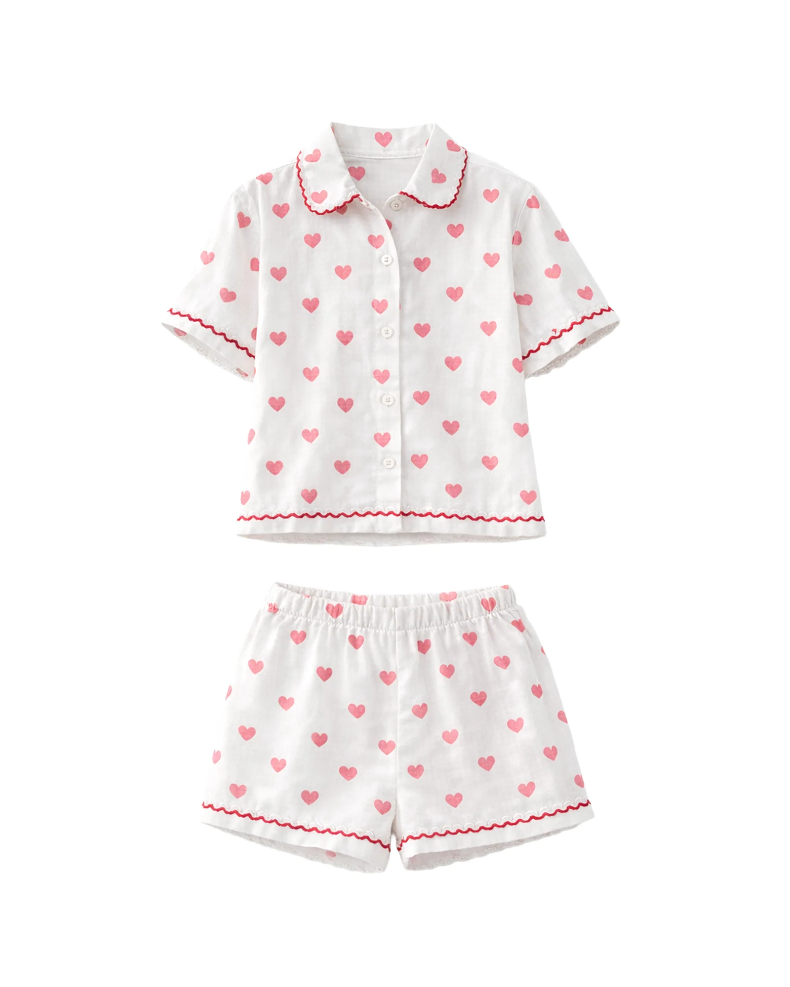 Pink Heart Short PJ Set