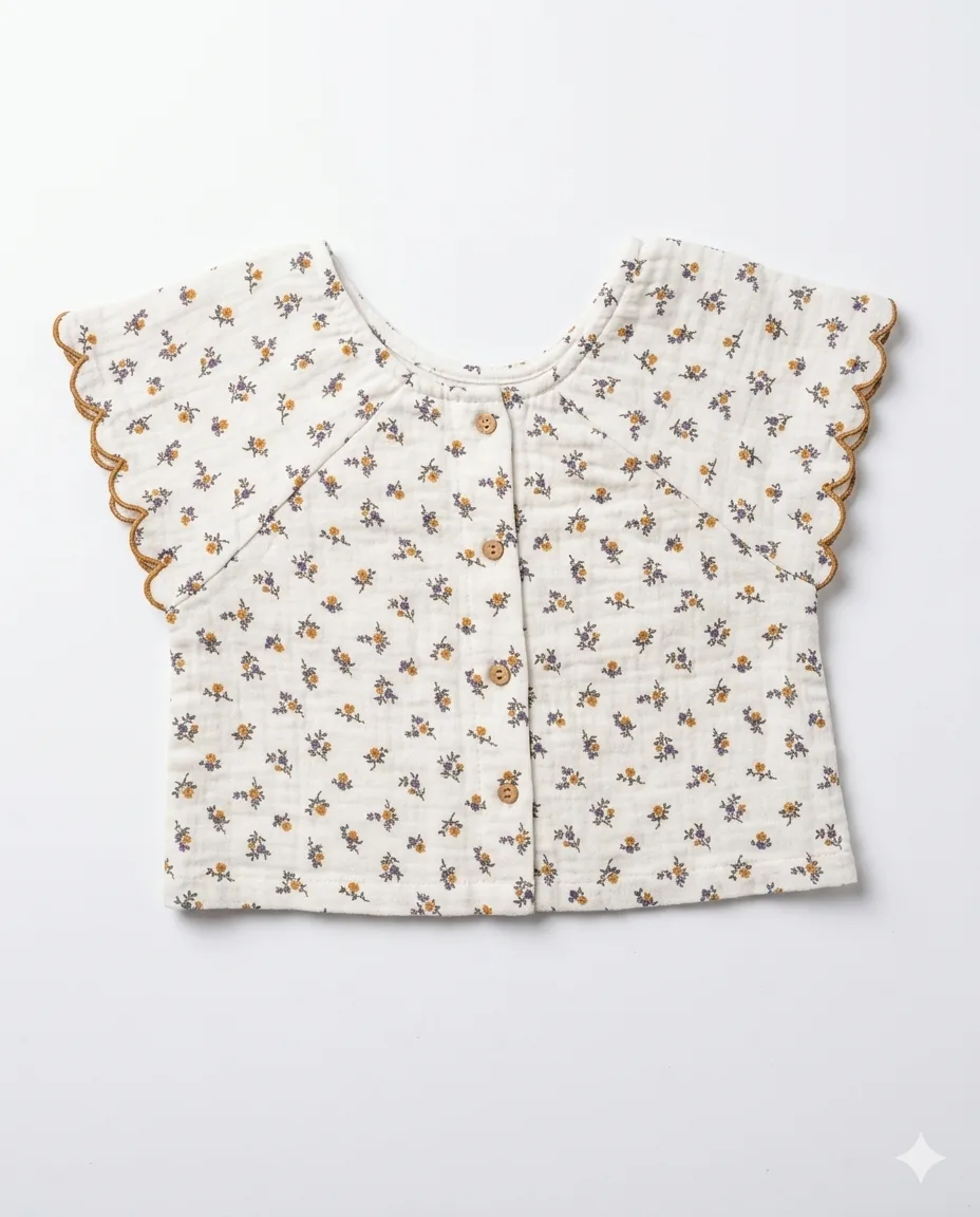 Ditsy Rose Flutter Blouse
