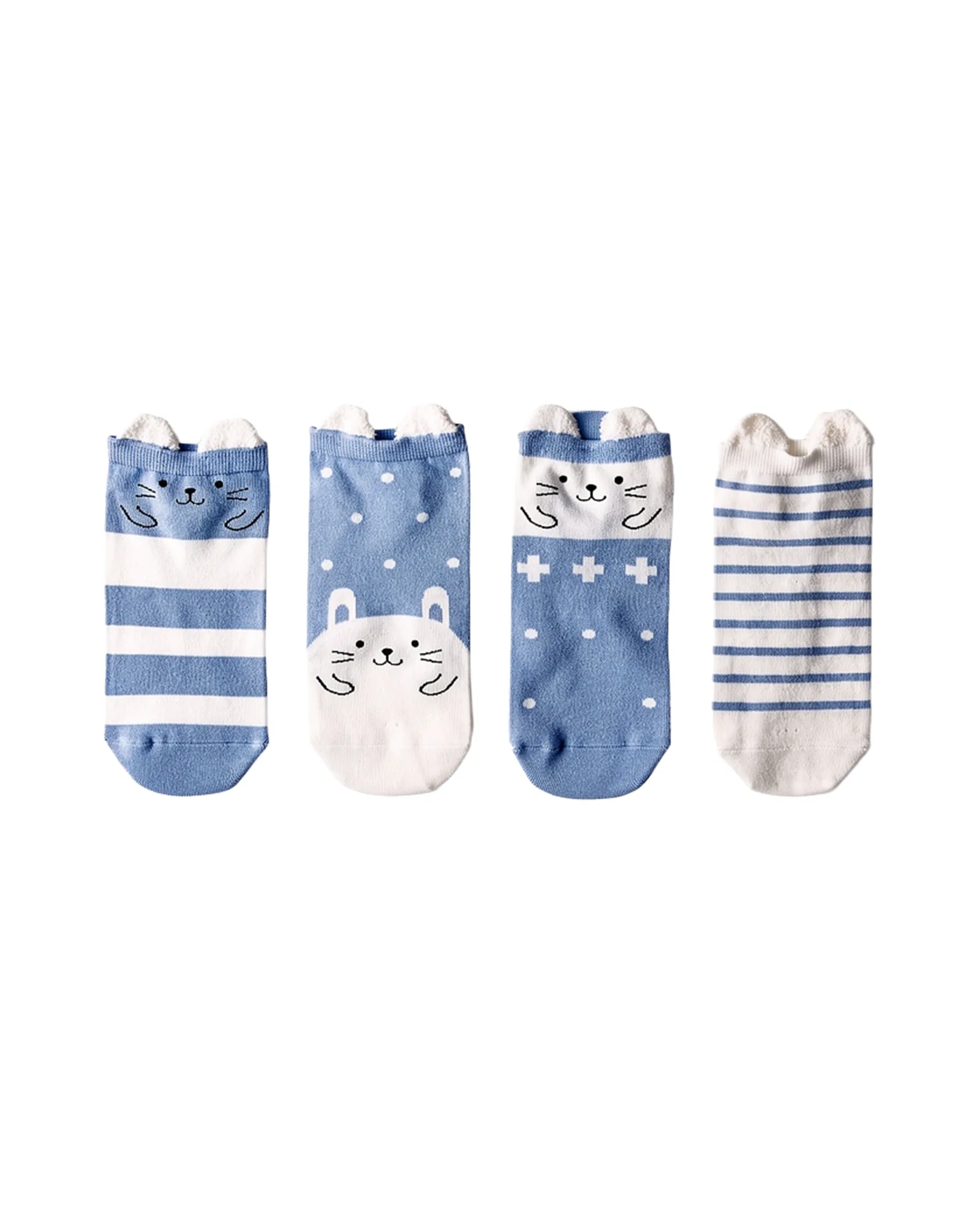 Bunny Stripe No-Show Socks