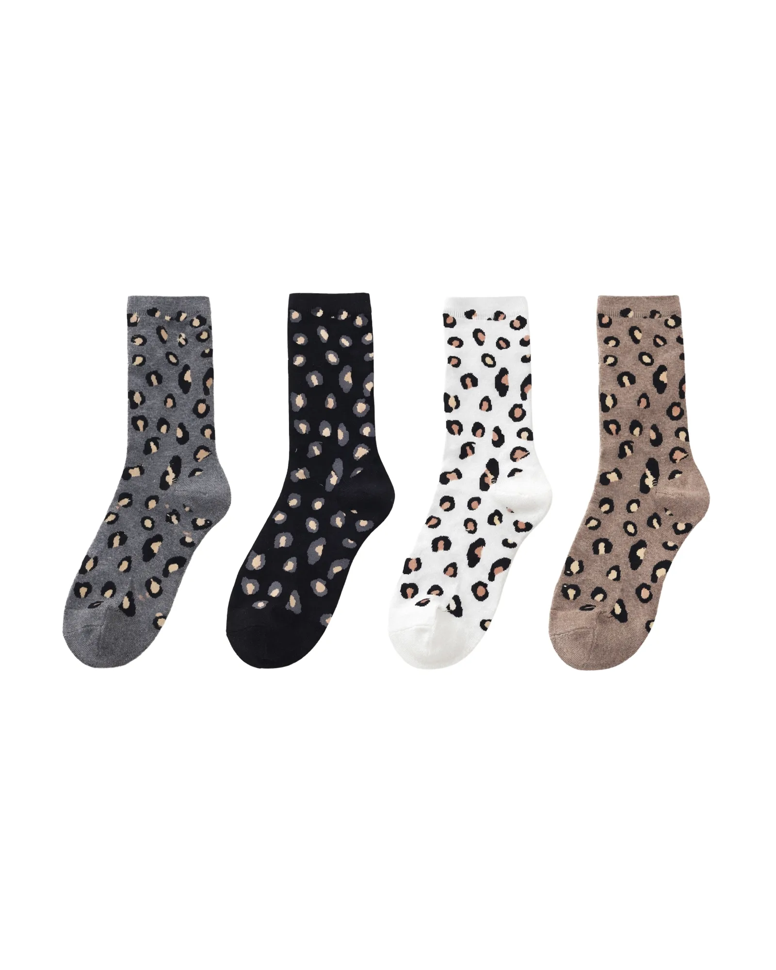 Leopard Print Crew Socks
