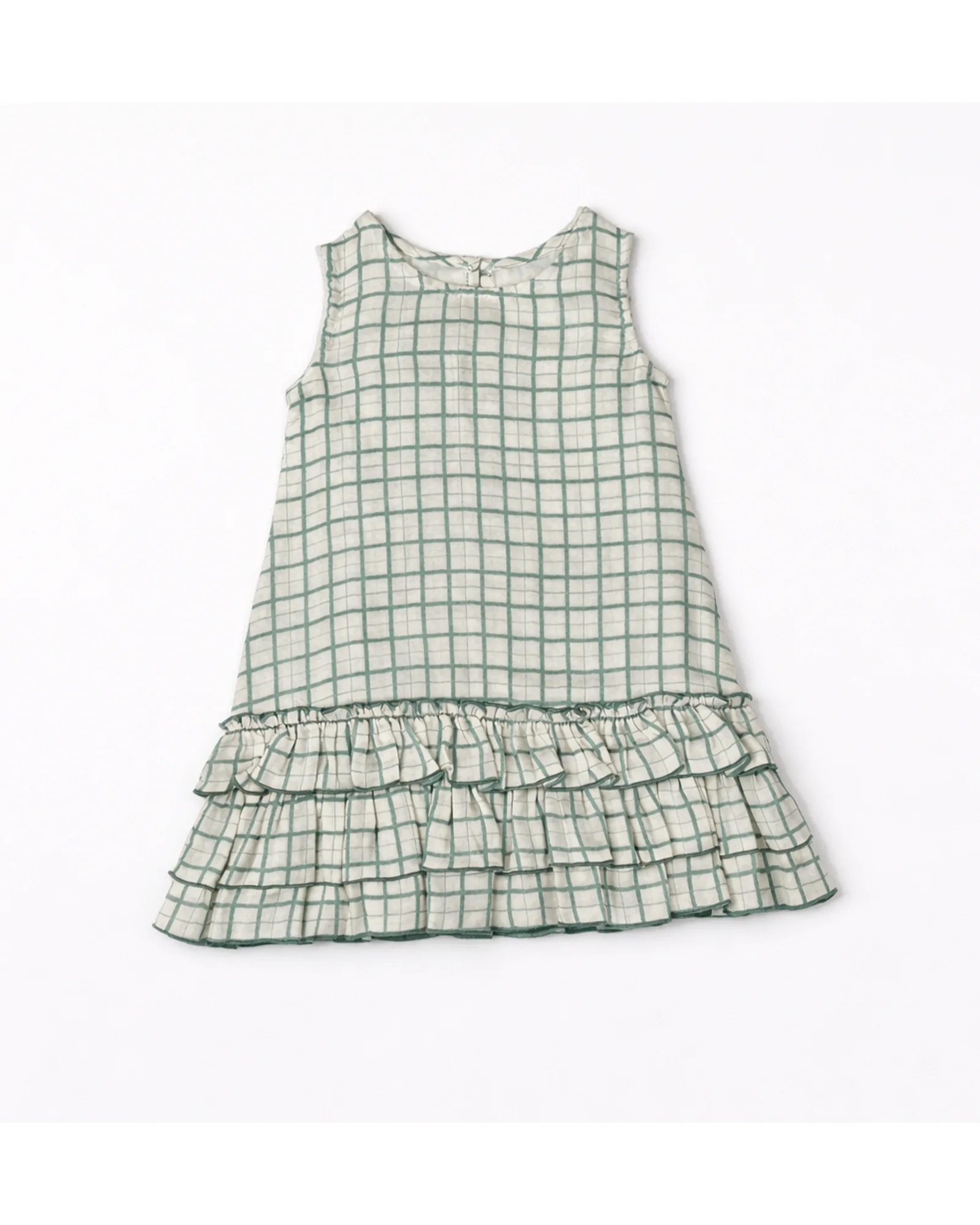 Green Check Ruffle Dress