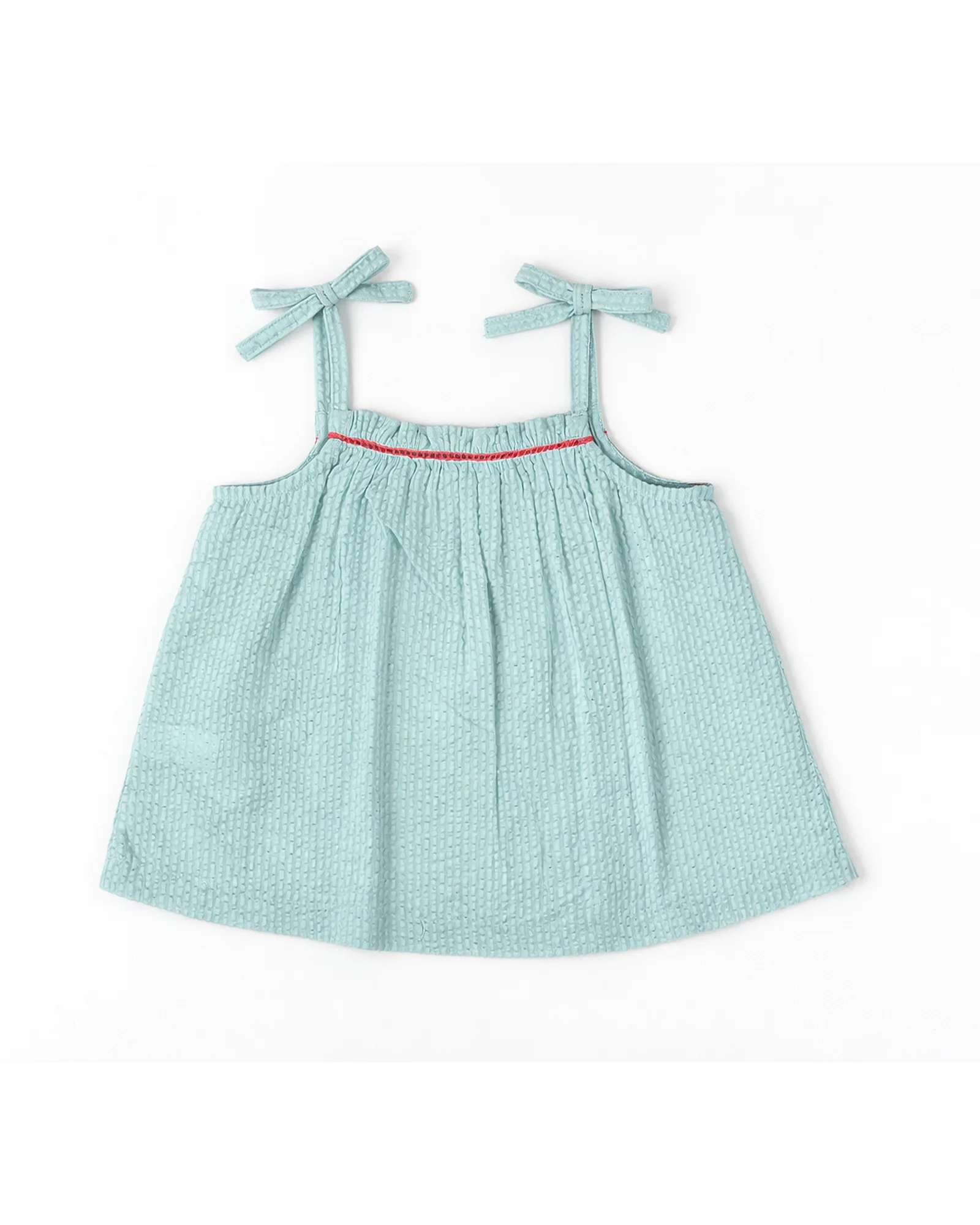 Mint Seersucker Tie Sundress