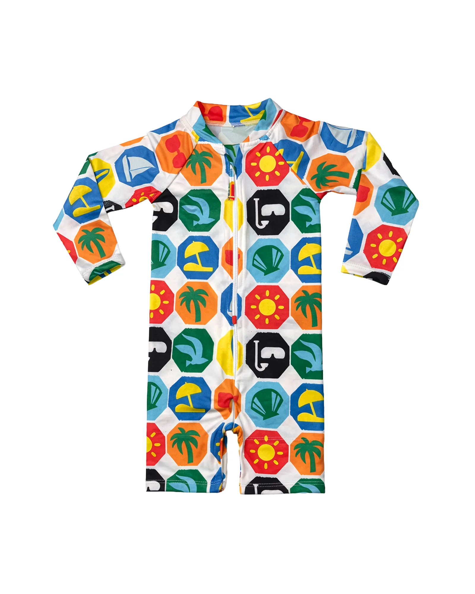 Beach Icons Zip Romper