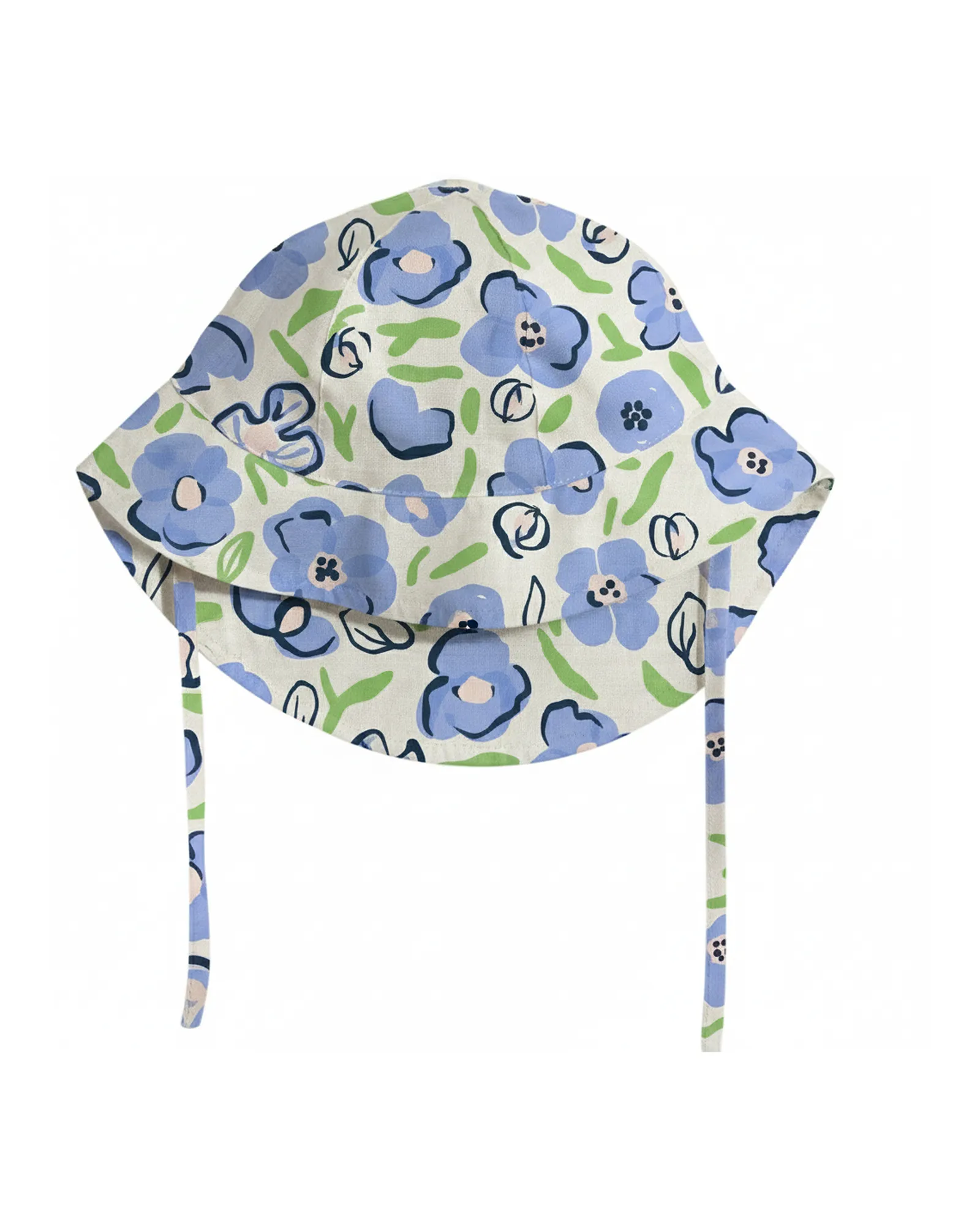 Blue Floral Sun Hat