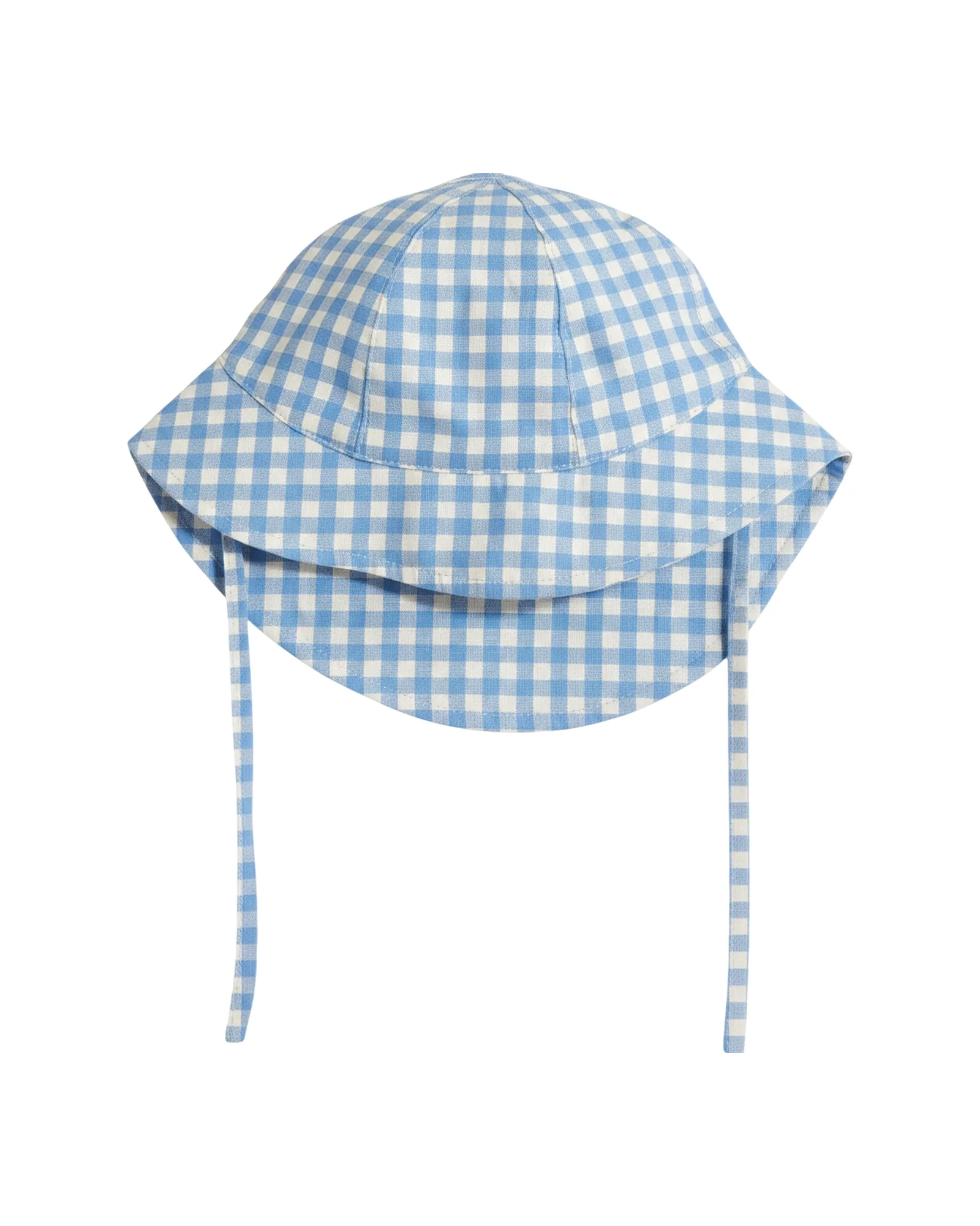 Blue Gingham Sun Hat