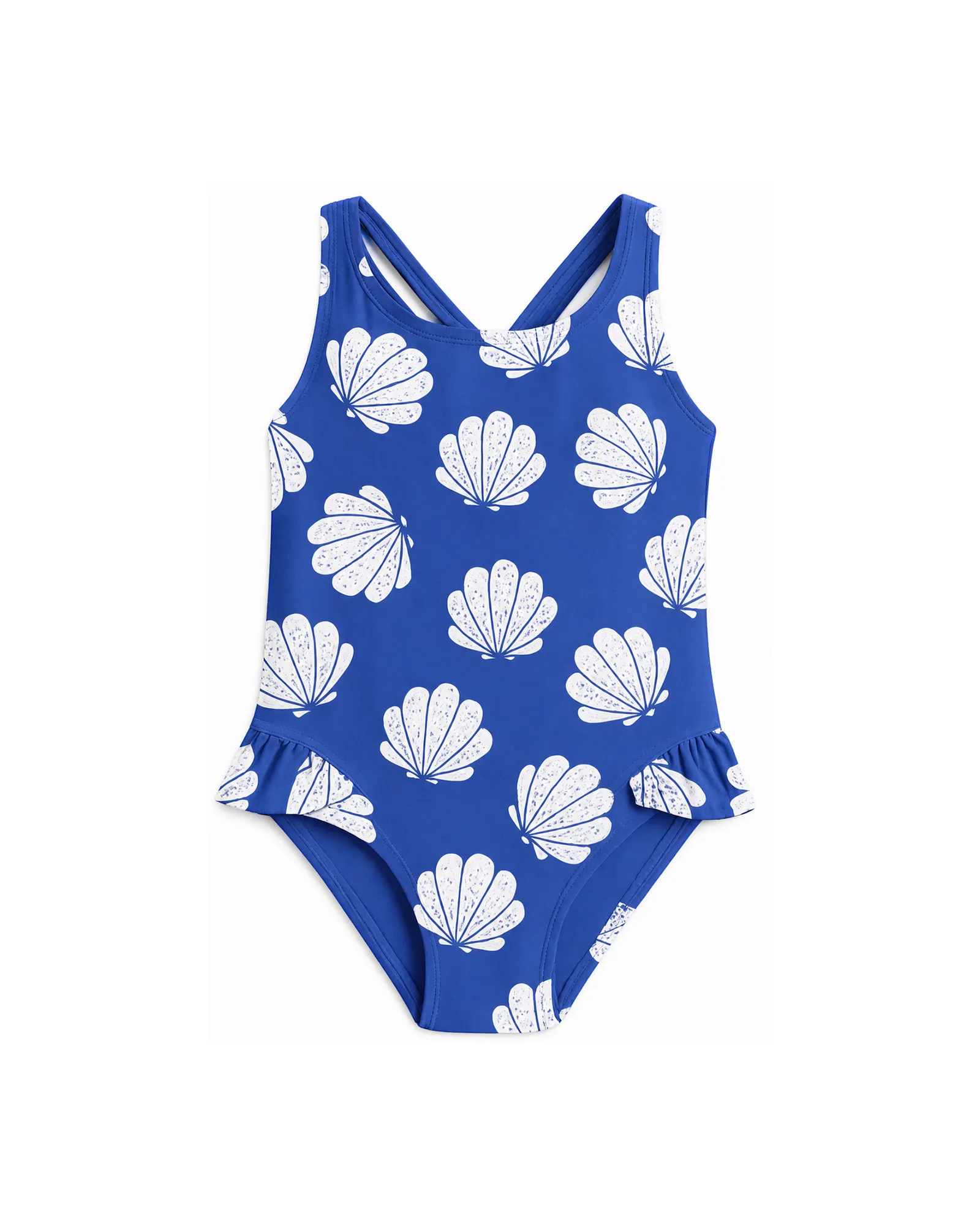 Blue Swan Print Swimsuit