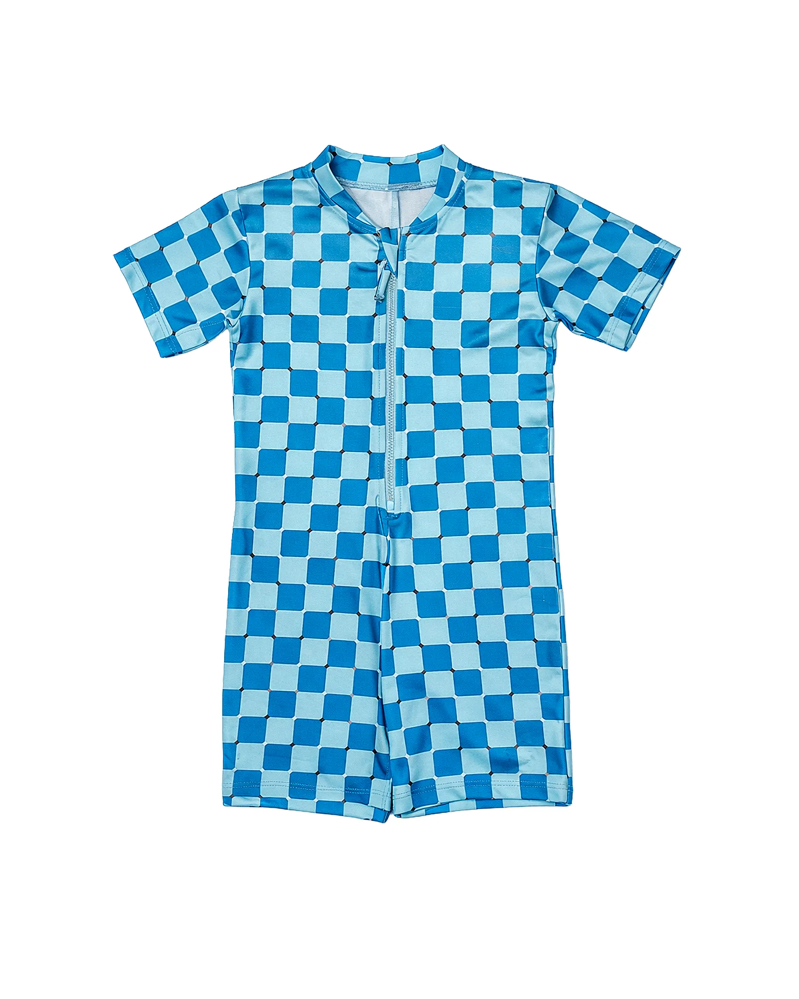 Checker Zip Swimsuit