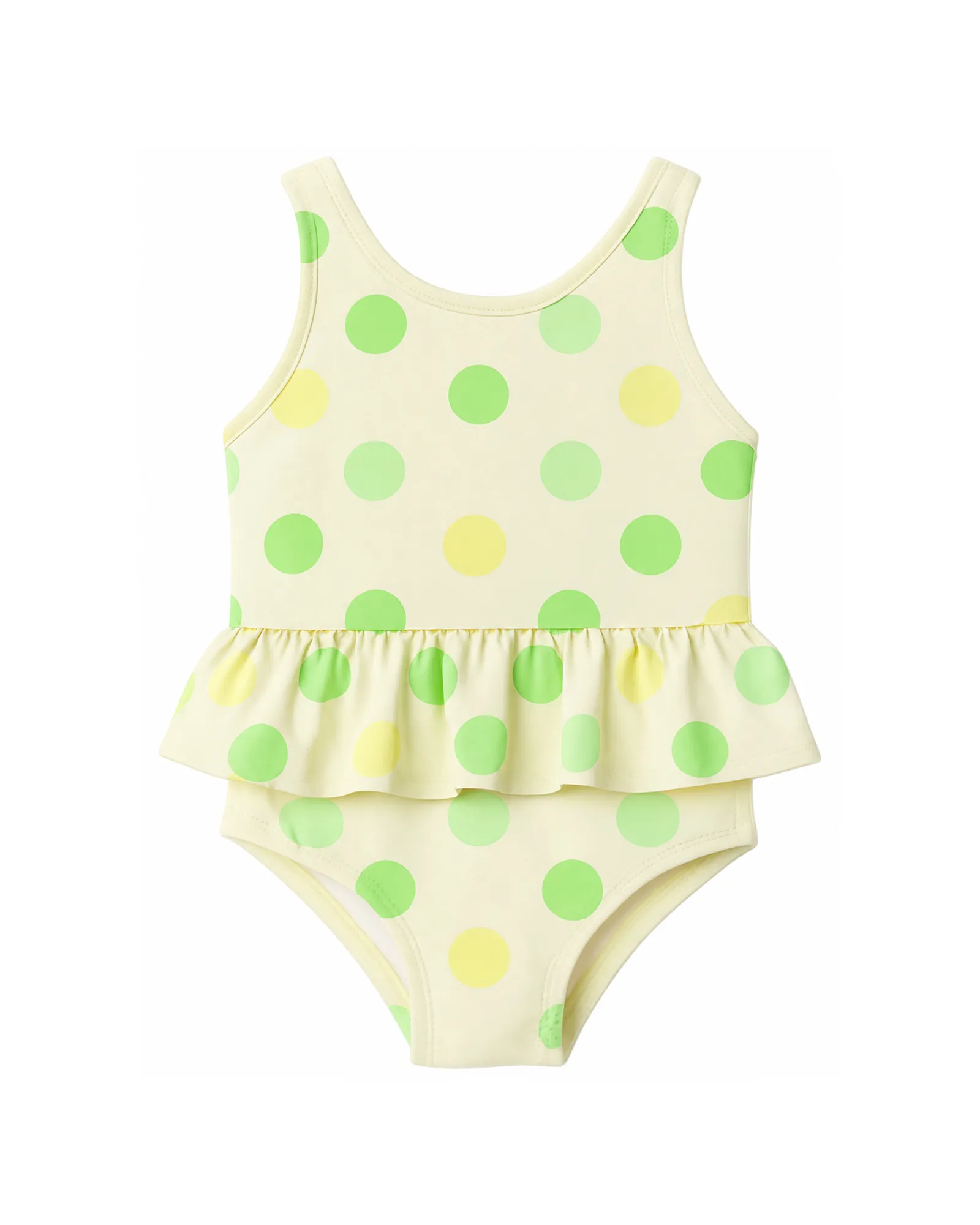 Green Polka Dot Peplum Swimsuit