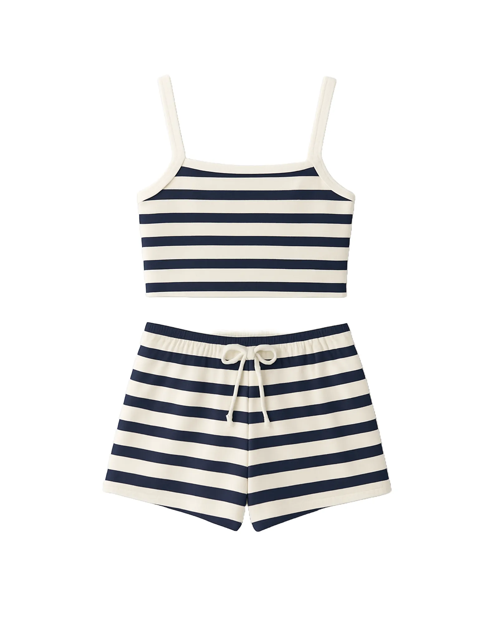 Navy Stripe Tank & Shorts Set