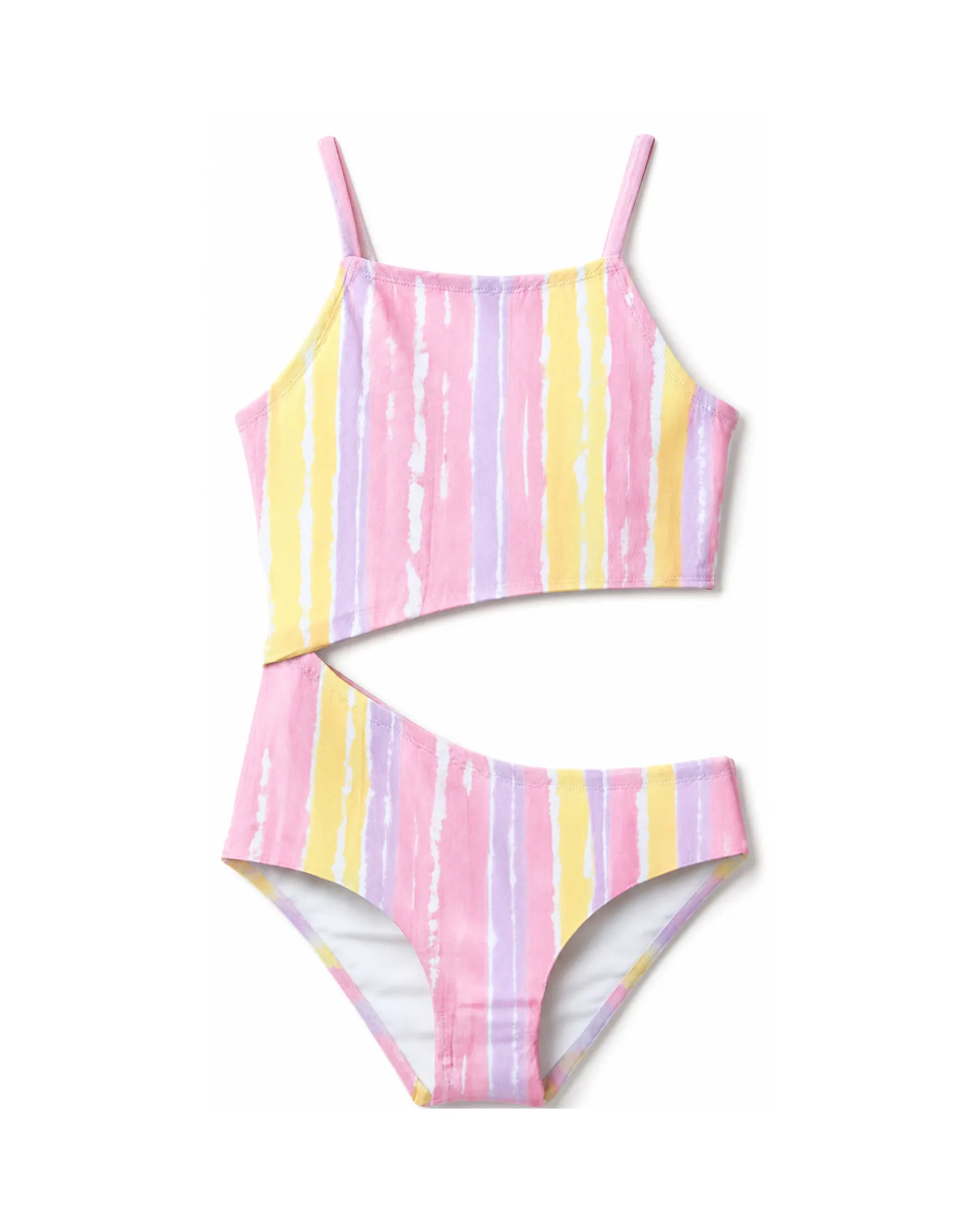 Pink Stripe Cut-Out Swimsuit