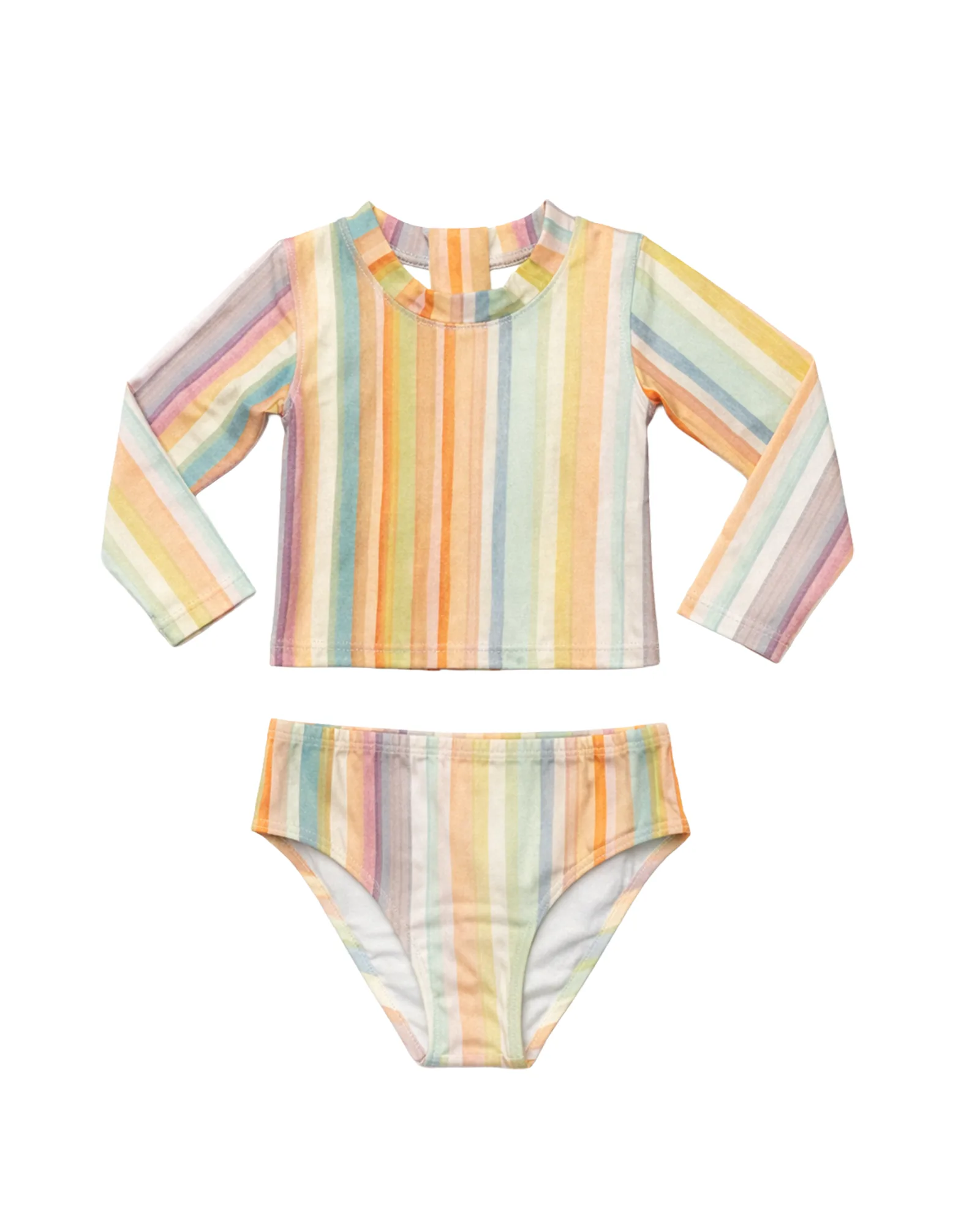 Rainbow Stripe Rash Guard Set