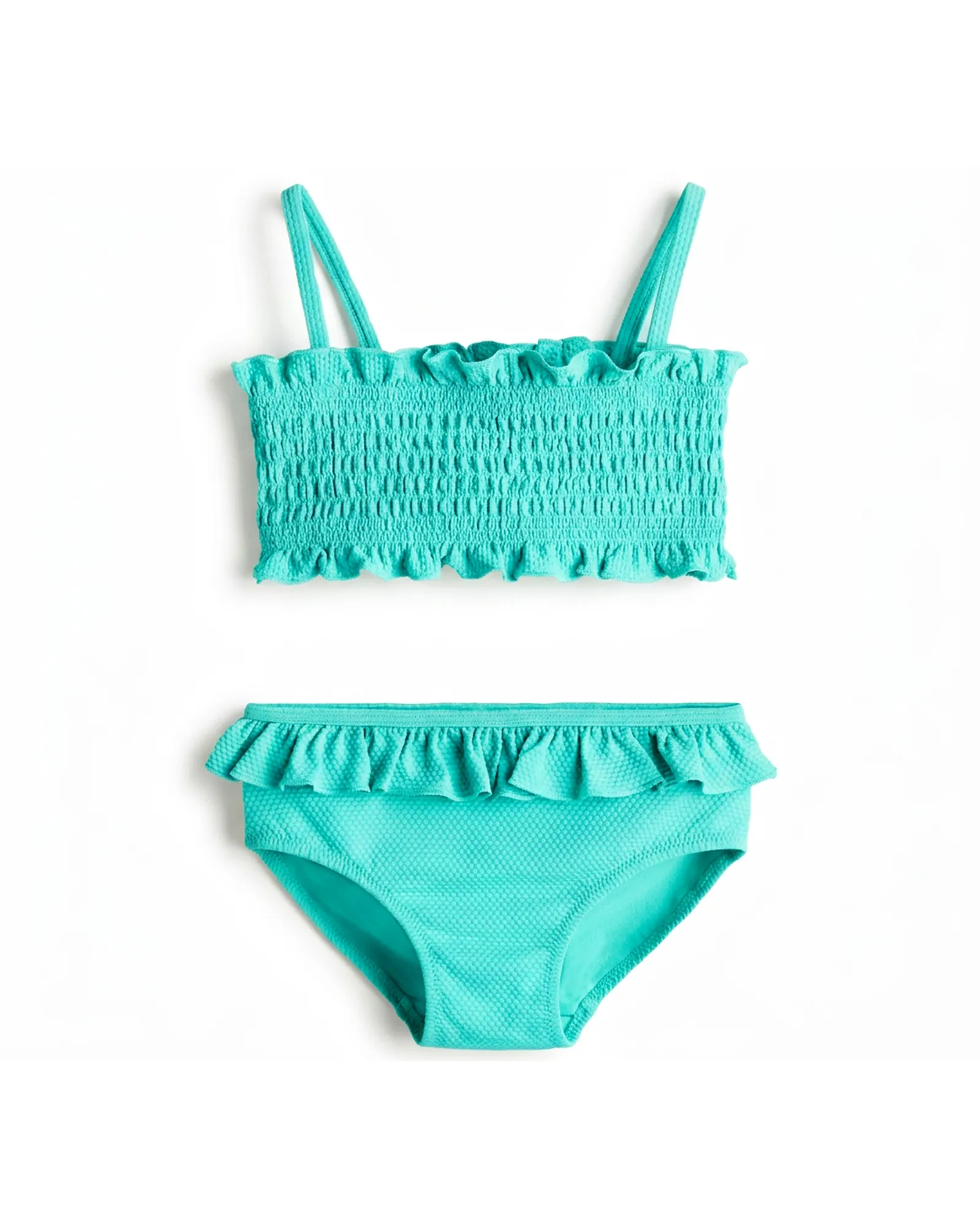 Teal Smocked Tankini Set