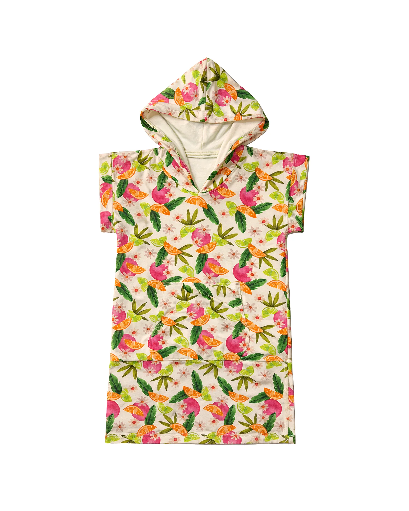 Tropical Fruit Hooded Coverup
