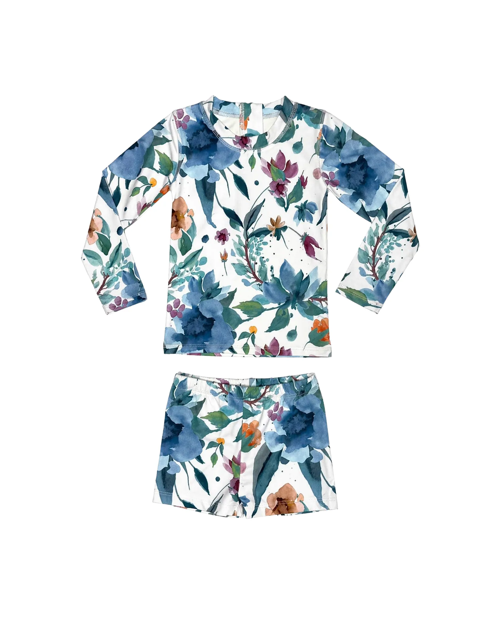 Watercolor Floral Rash Guard Set