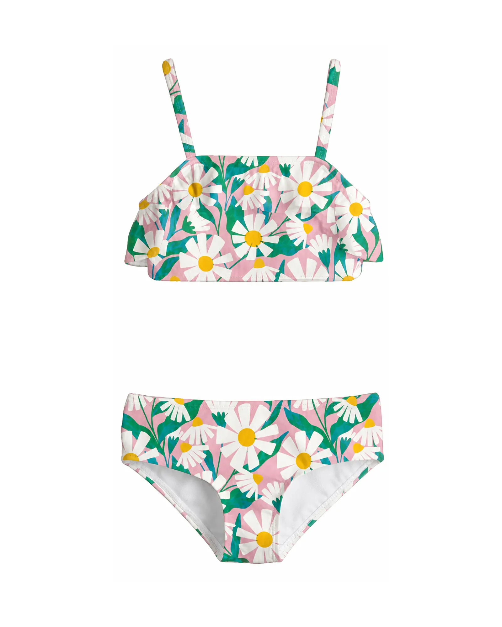 White Floral Bikini Set