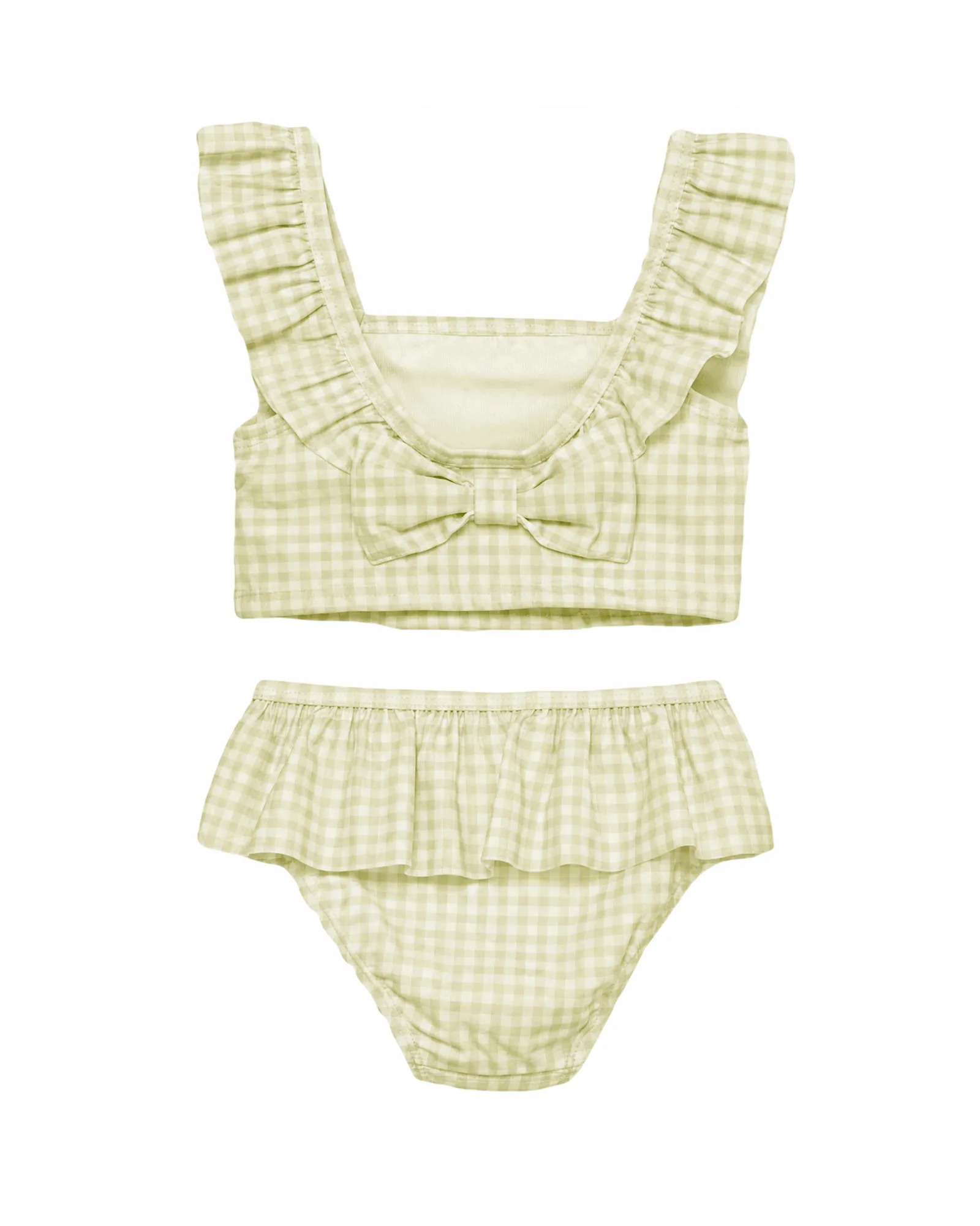 Yellow Tiered Ruffle Swimsuit