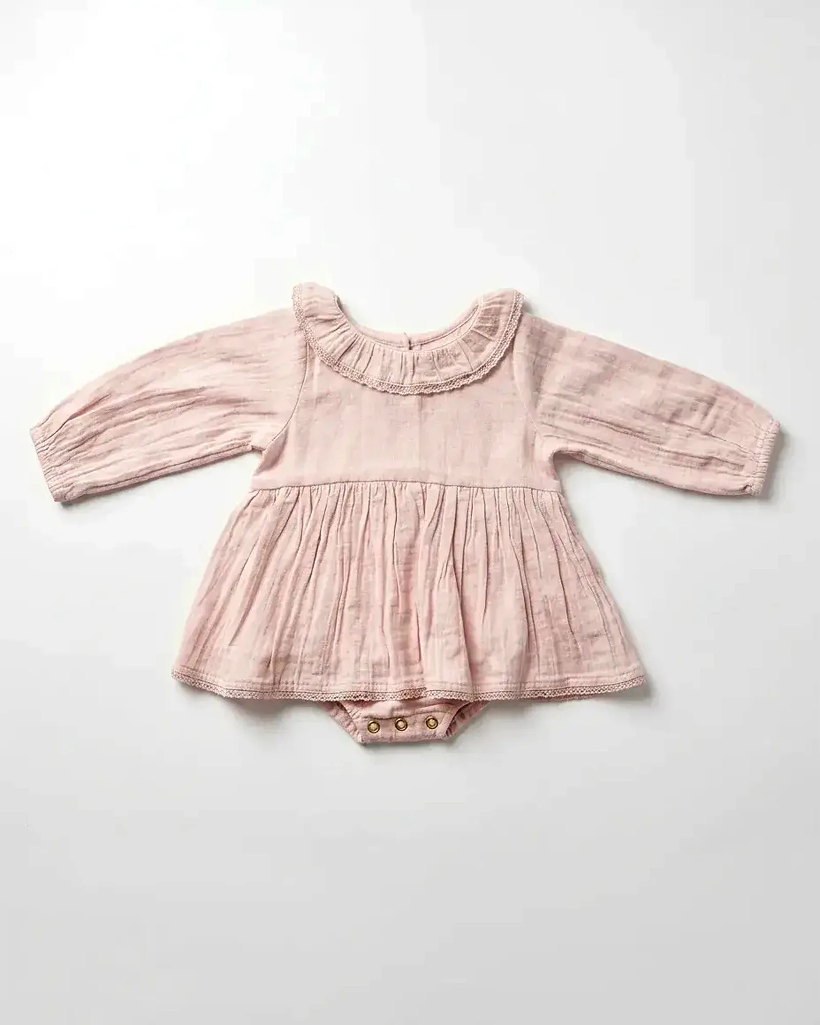Blush Muslin Long-Sleeve Romper