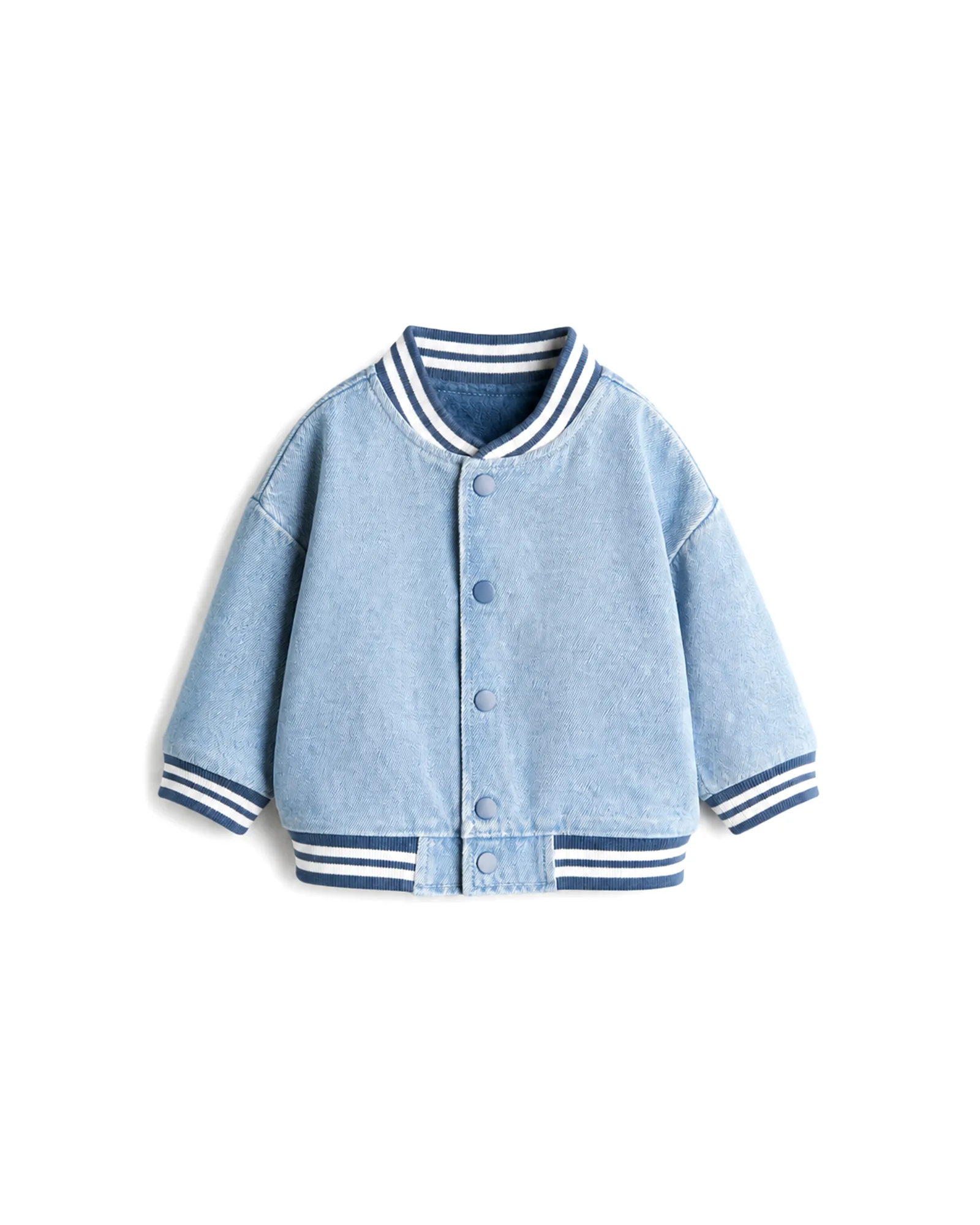 Chambray Varsity Bomber Jacket