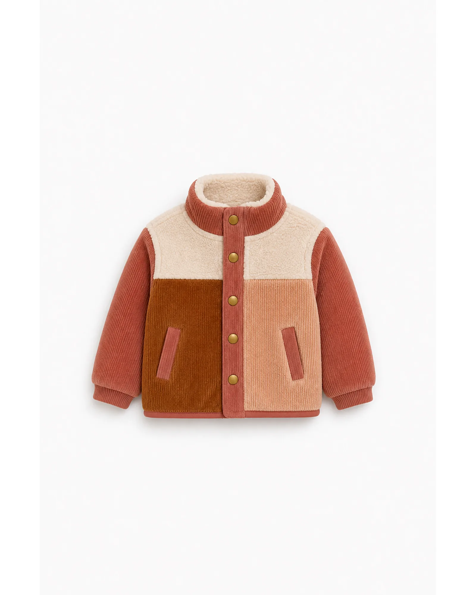 Colourblock Corduroy Sherpa Jacket
