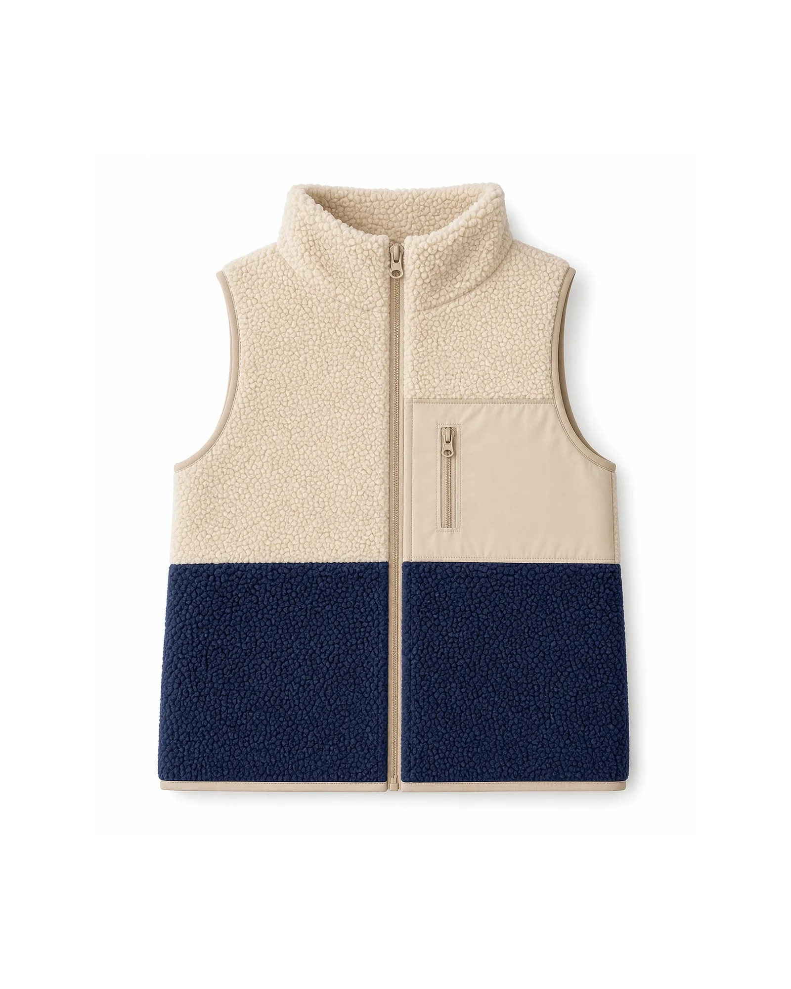 Colourblock Sherpa Vest