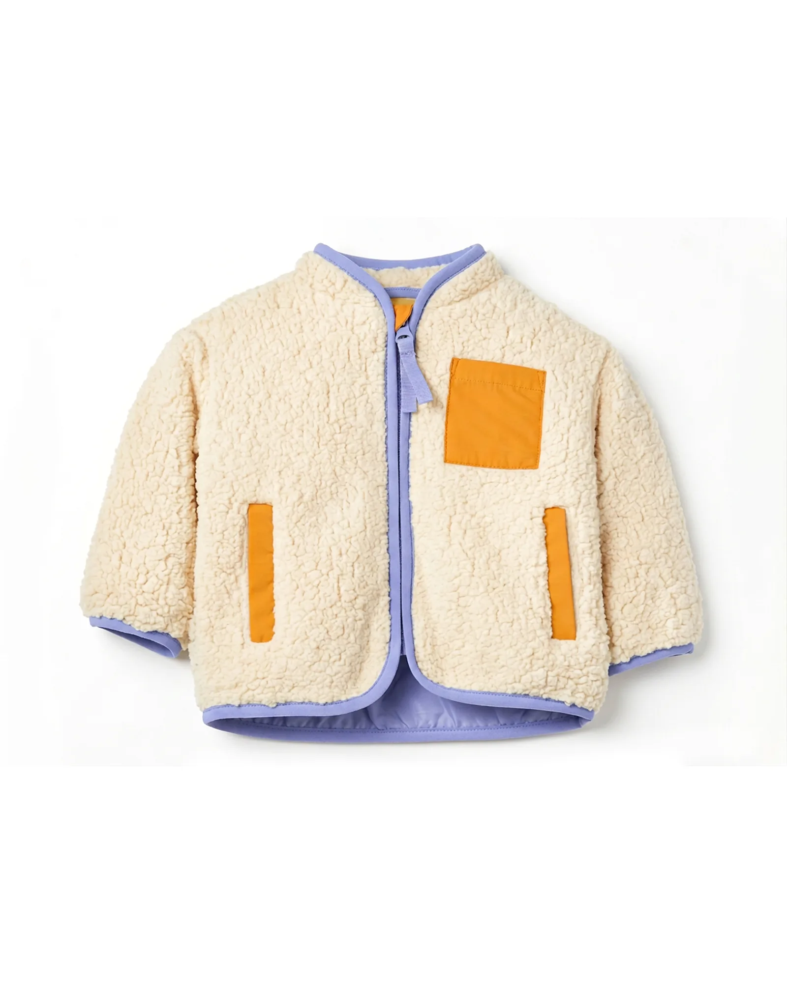 Cream Sherpa Contrast Pocket Jacket