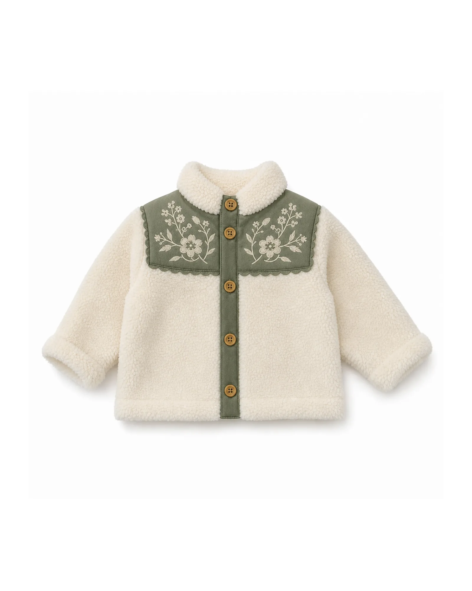 Floral Yoke Sherpa Jacket