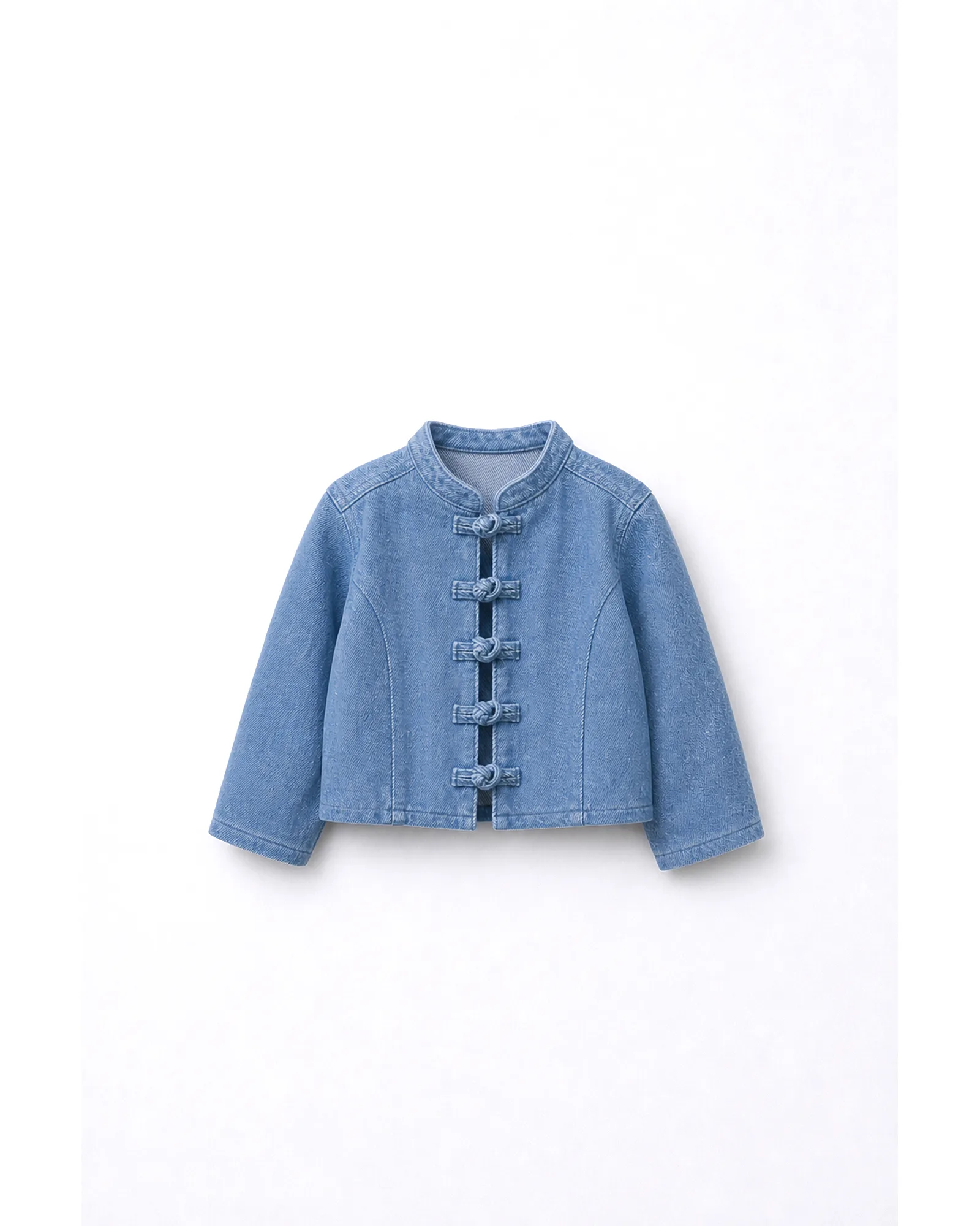 Knot Button Denim Jacket