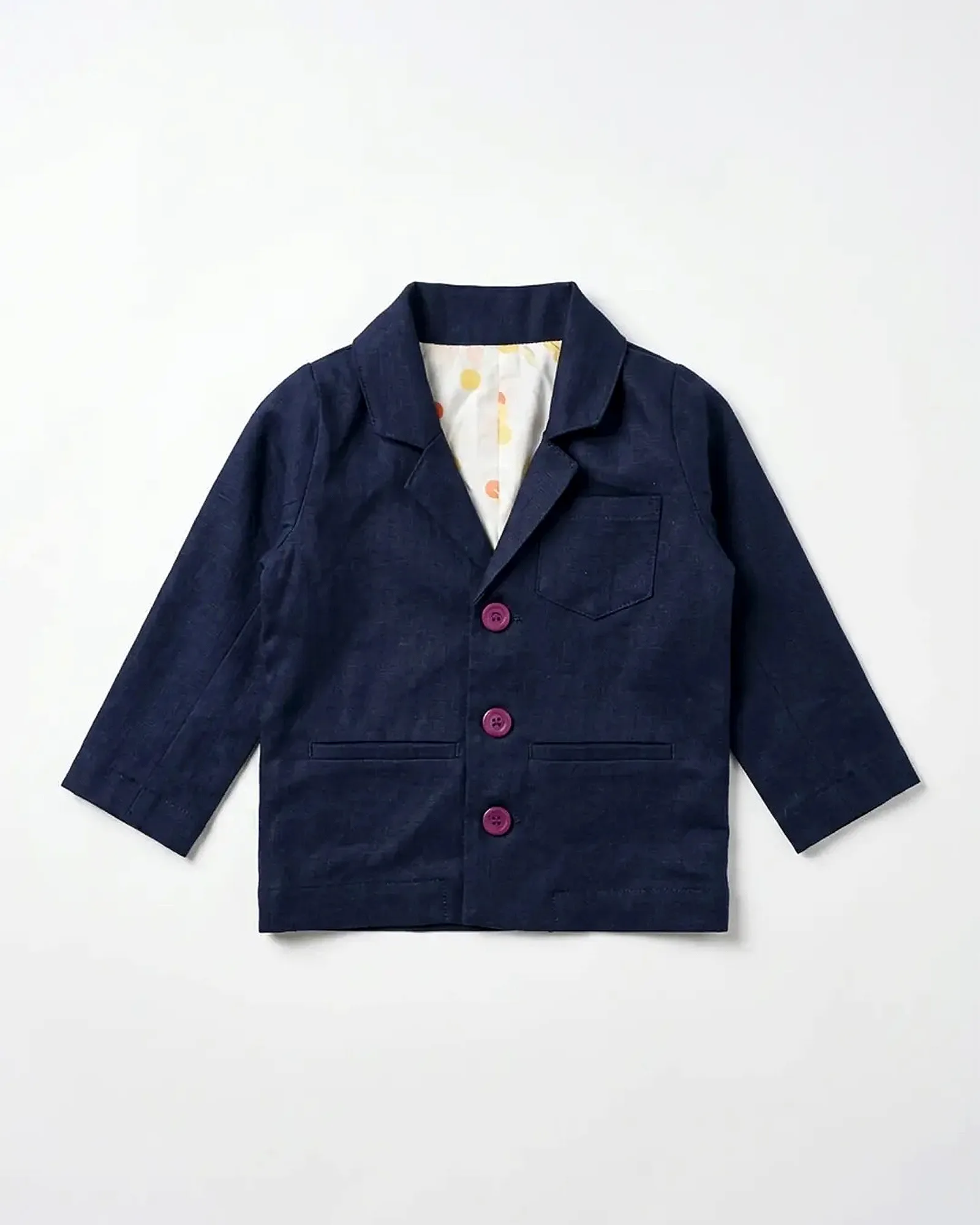 Navy Linen Blazer