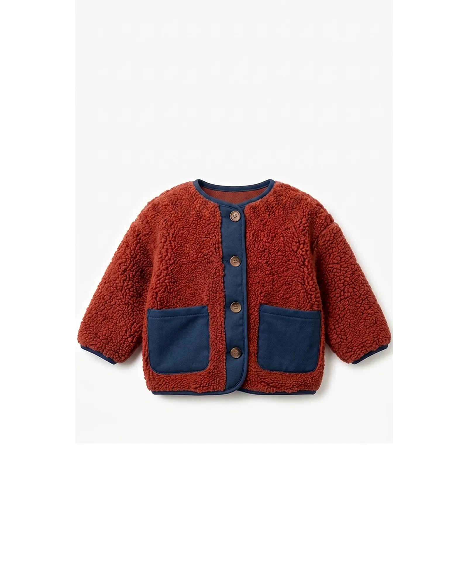 Rust Sherpa Button Jacket